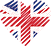 Logo of Top Sites Dating UK, Heart Shaped Image of UK flag.